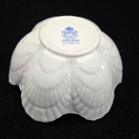 Aynsley Cottage Garden Bone China Bowl Floral Scalloped Butterfly Design - Picture 4 of 7